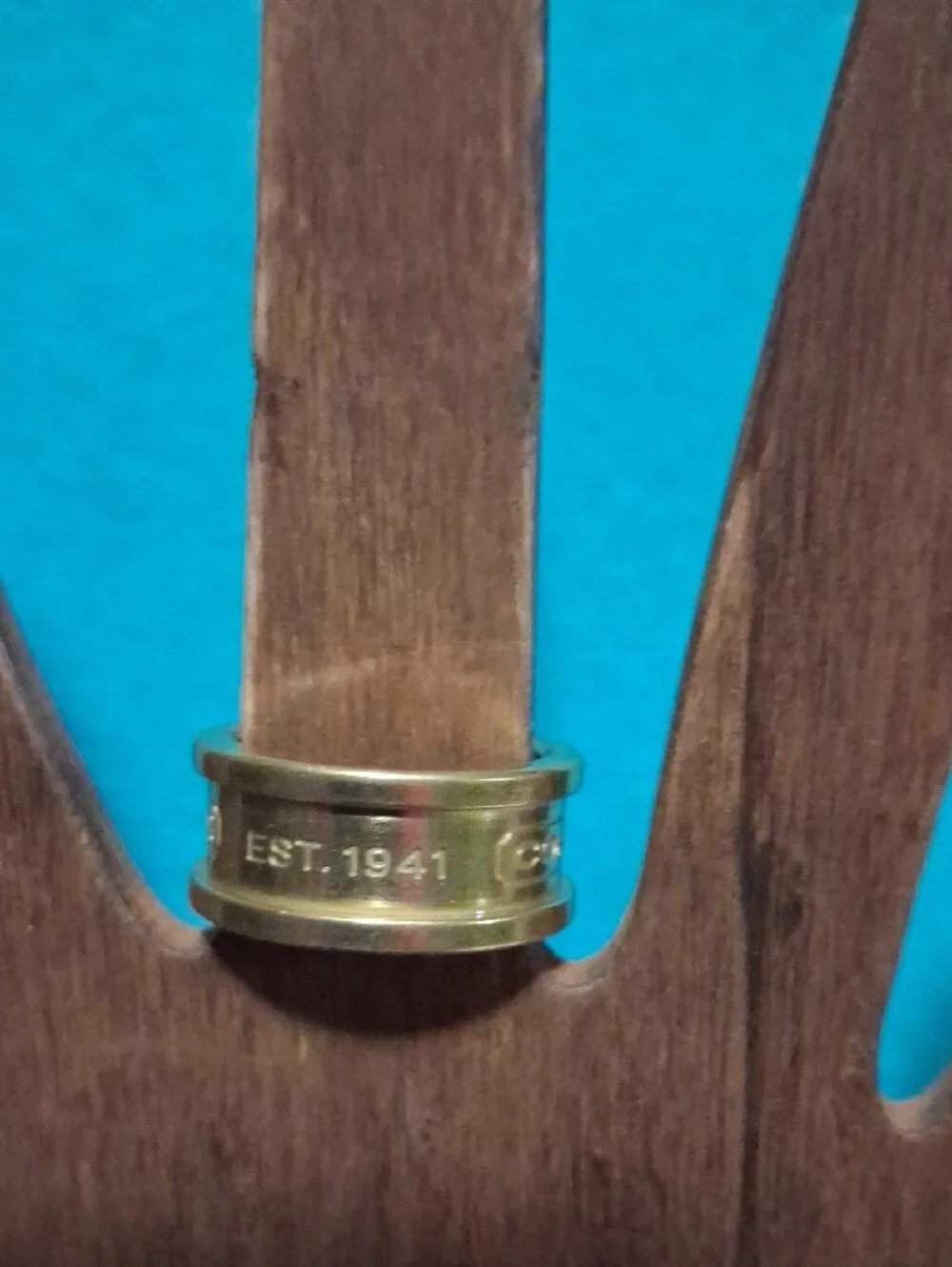 Gold Tone Engraved Band Ring